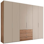 DREHTÜRENSCHRANK inkl. Zubehör 298/240/63 cm,  in Eiche Artisan, Elfenbein, 6-türig  - Elfenbein/Alufarben, Design, Holzwerkstoff/Metall (298/240/63cm) - Dieter Knoll