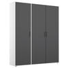 DREHTÜRENSCHRANK in Grau, Weiss  - Weiss/Grau, Modern, Holzwerkstoff/Kunststoff (140/194/53cm) - Rauch Möbel