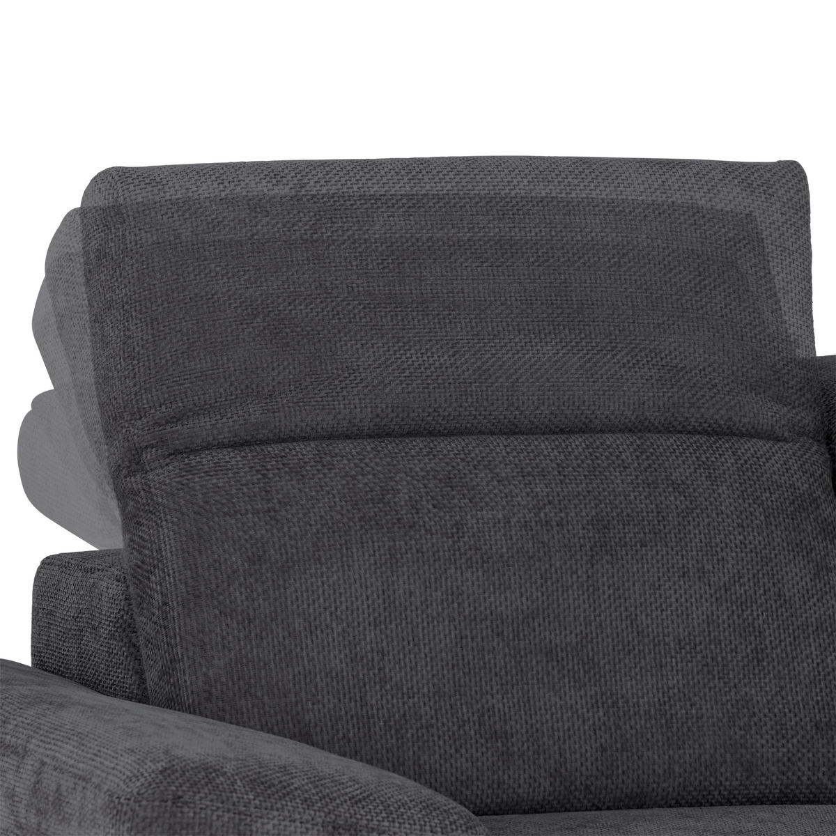 ECKSOFA in Struktur Graphitfarben  - Schwarz/Graphitfarben, Modern, Textil/Metall (283/194cm) - MID.YOU
