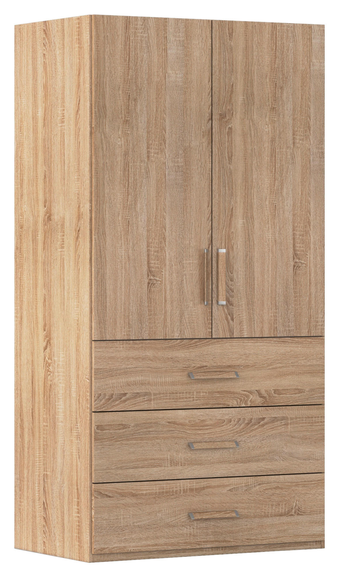 DREHTÜRENSCHRANK 101/197/60 cm 2-türig Eichefarben  - Eichefarben/Silberfarben, Design, Holzwerkstoff/Kunststoff (101/197/60cm) - Novel