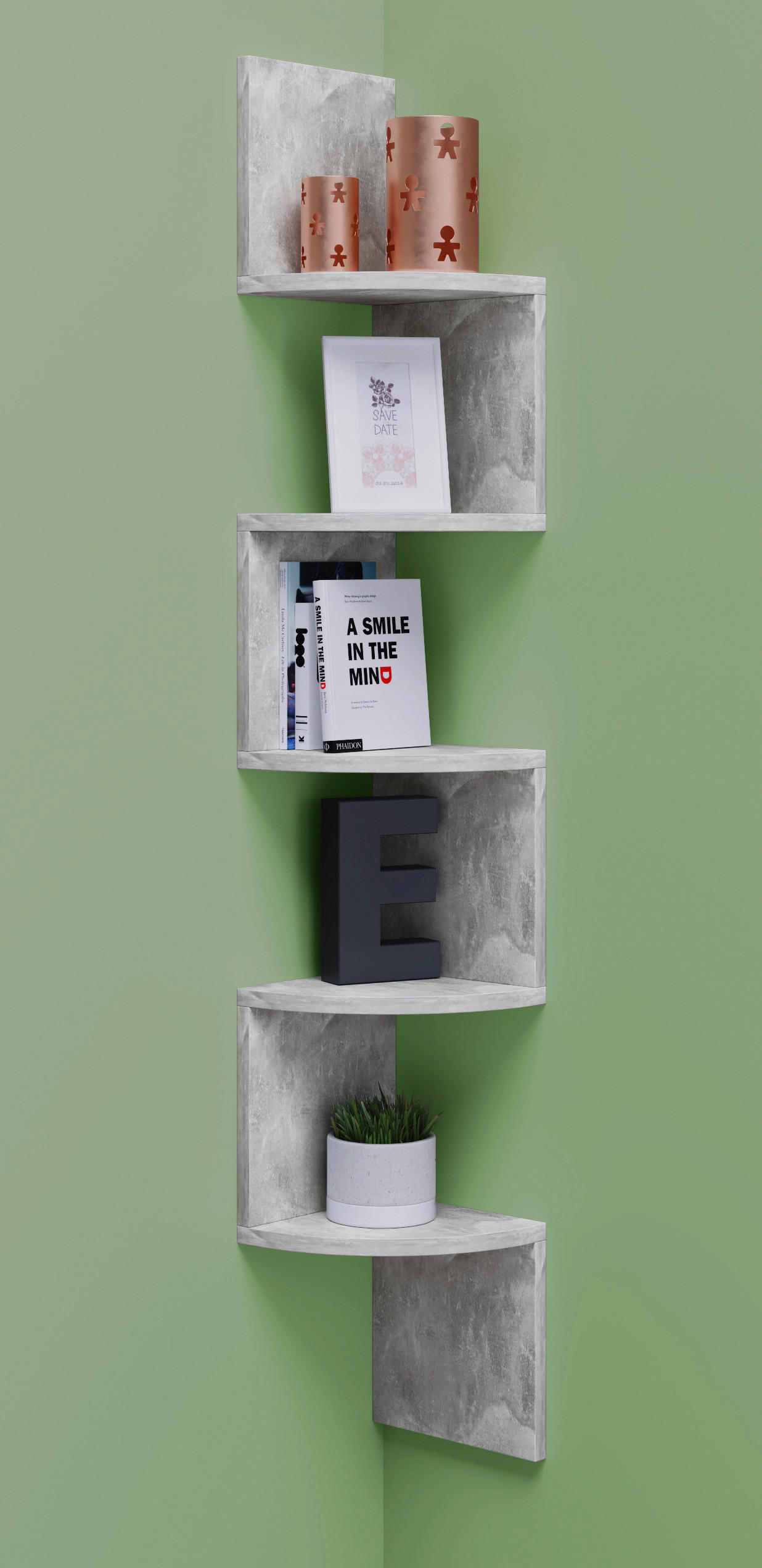ECKREGAL in 19,6/123,6/19,6 cm Grau  - Grau, Basics, Holzwerkstoff (19,6/123,6/19,6cm) - MID.YOU