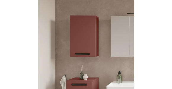 HÄNGESCHRANK 40/64/20 cm  - Rot/Schwarz, KONVENTIONELL, Holzwerkstoff/Metall (40/64/20cm) - Xora