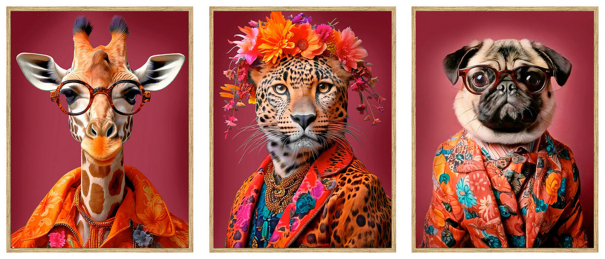 KUNSTDRUCK 30/40 cm  - Eichefarben/Multicolor, LIFESTYLE, Holzwerkstoff (30/40cm) - Monee