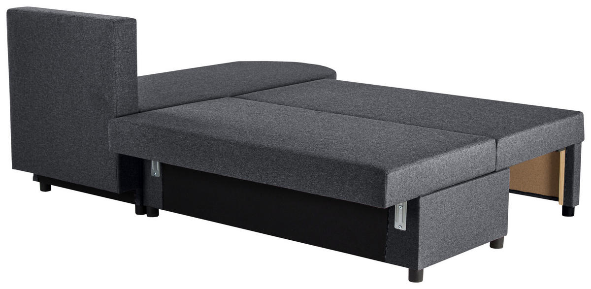 ECKSOFA in Webstoff Dunkelgrau  - Dunkelgrau/Anthrazit, Konventionell, Kunststoff/Textil (159/196cm) - Ti'me