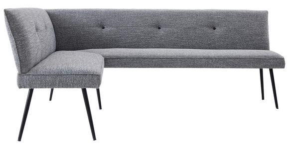 ECKBANK 170/210 cm in Grau - Schwarz/Grau, Design, Textil/Metall (170/210cm) - Hom`in