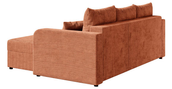 ECKSOFA  in Cord Rostfarben  - Rostfarben/Schwarz, KONVENTIONELL, Kunststoff/Textil (238/144cm) - Carryhome