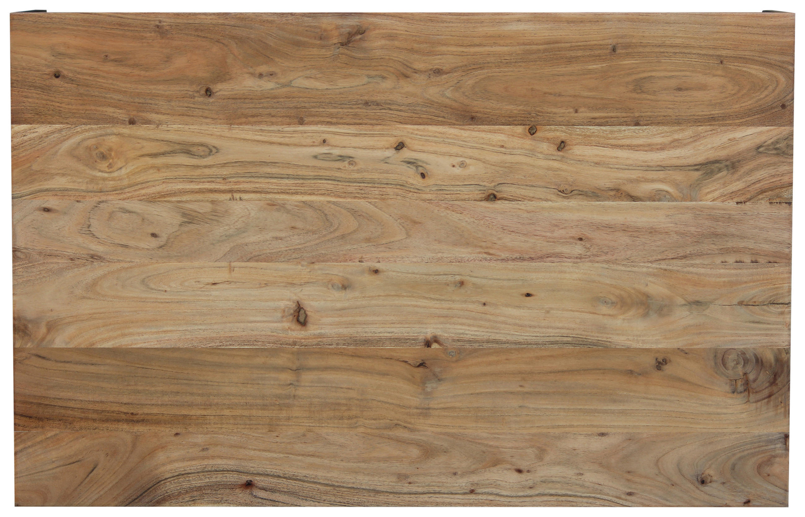 COUCHTISCH Akazie massiv 110/70/35 cm rechteckig Schwarz, Akaziefarben  - Schwarz/Akaziefarben, Design, Holz/Metall (110/70/35cm) - home24