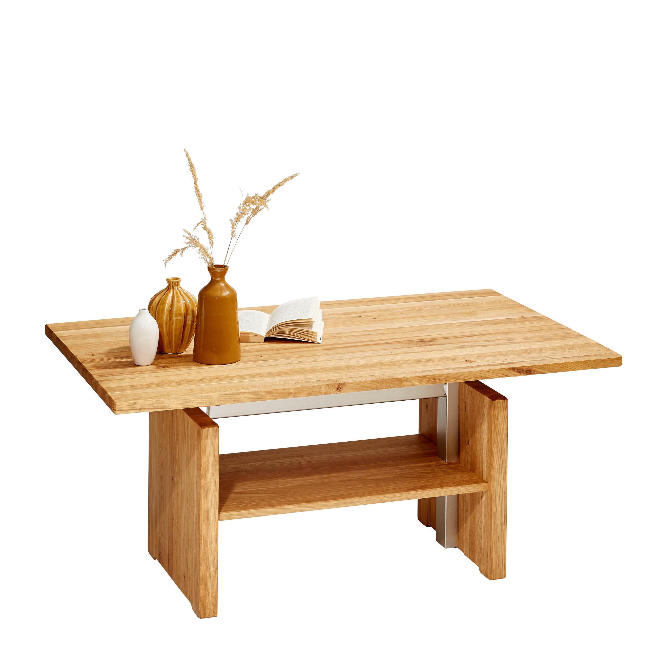 Linea Natura COUCHTISCH Wildeiche massiv 110/65/55-69 cm
