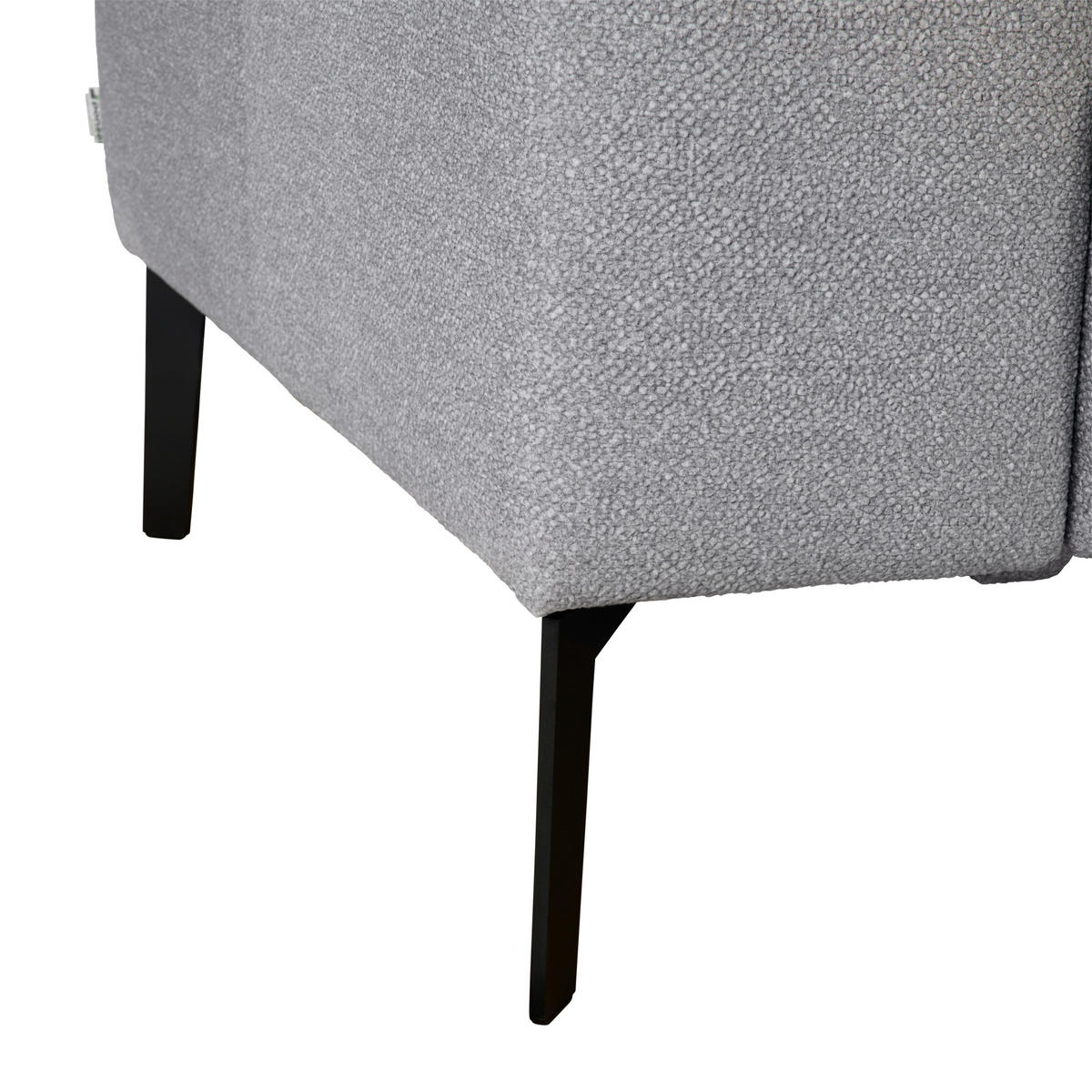 ECKSOFA in Mikrofaser Hellgrau  - Hellgrau/Schwarz, Design, Textil/Metall (273/203cm) - Johann Jakob