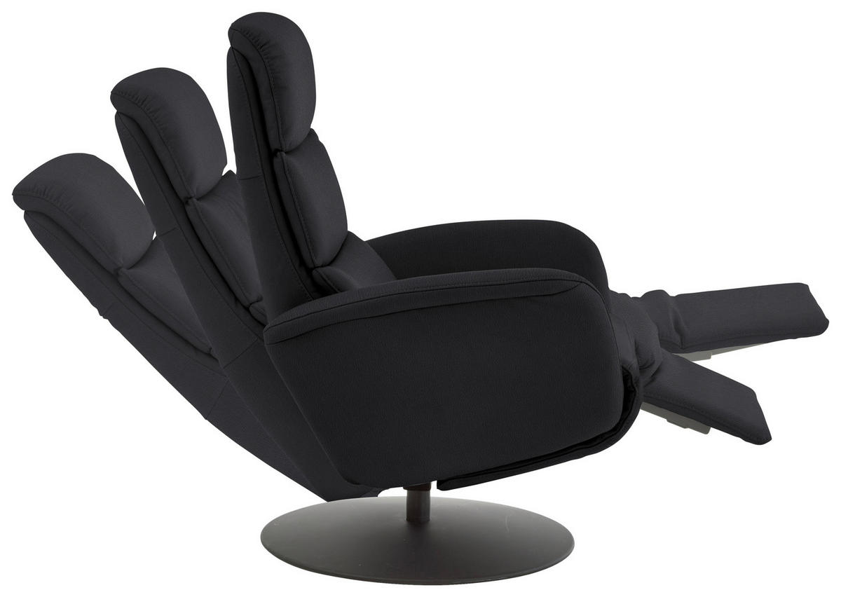 RELAXSESSEL in Leder Schwarz  - Schwarz, Design, Leder/Metall (76/108/86cm) - Dieter Knoll