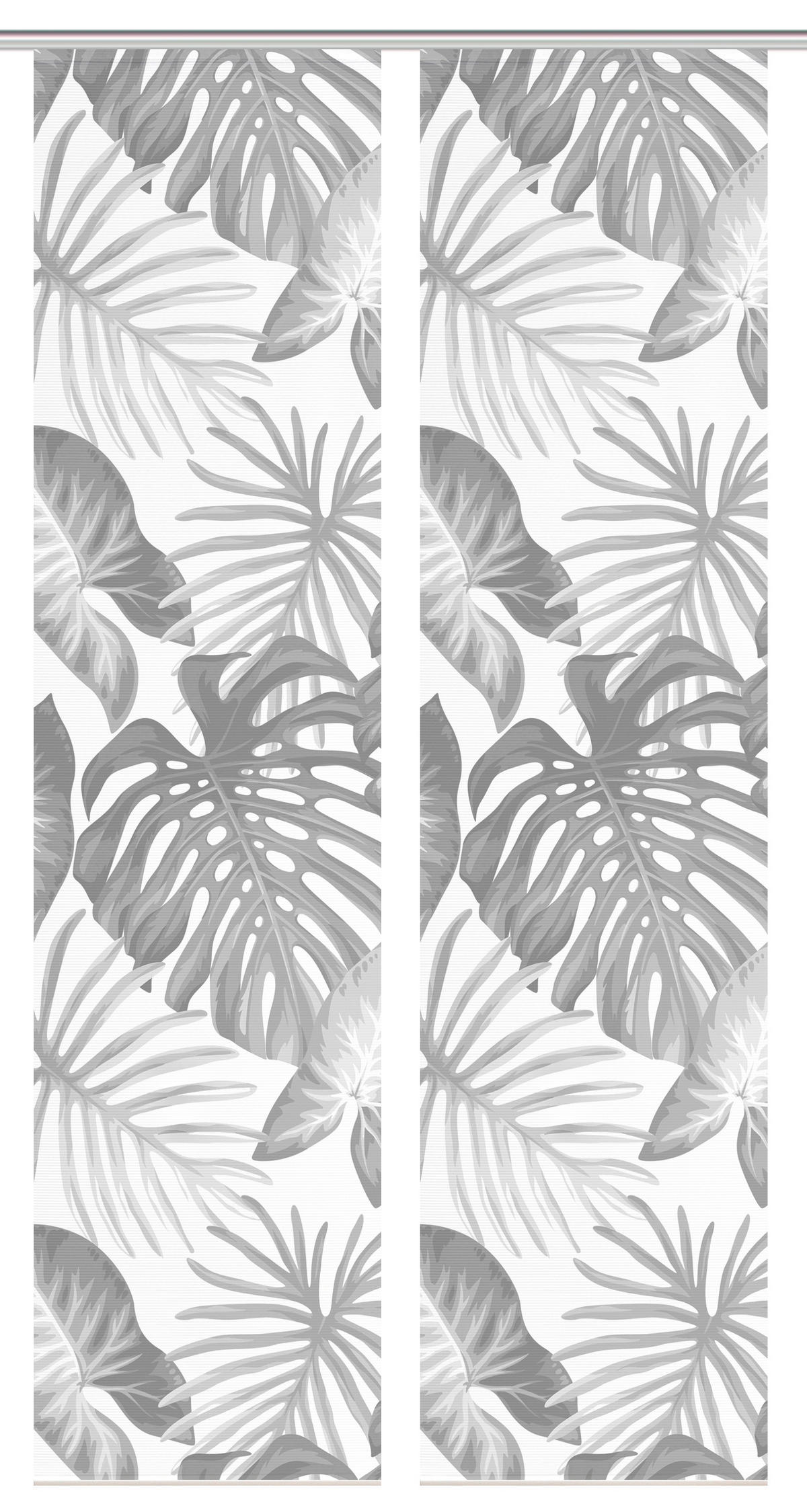 FLÄCHENVORHANG  2 Stück  blickdicht    - Grau Hochglanz, Natur, Textil (60cm)