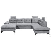 WOHNLANDSCHAFT Grau Webstoff  - Schwarz/Grau, KONVENTIONELL, Kunststoff/Textil (170/324/218cm) - Carryhome