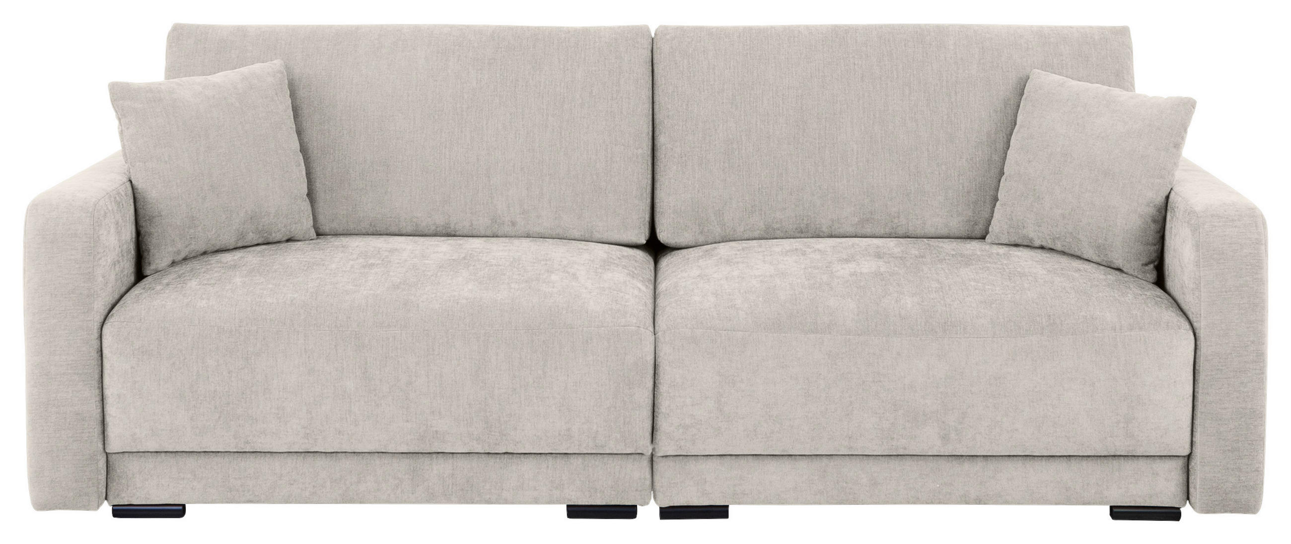 2-SITZER-SOFA Chenille Creme  - Creme/Schwarz, KONVENTIONELL, Kunststoff/Textil (233/90/110cm) - Carryhome