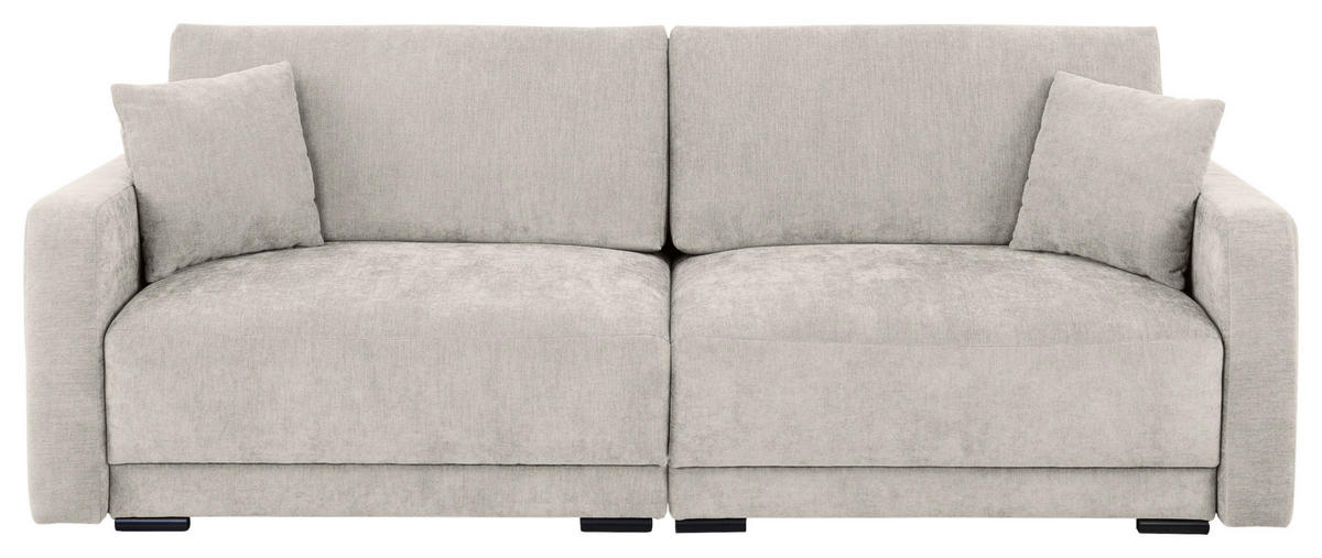 2-SITZER-SOFA in Chenille Creme  - Creme/Schwarz, Konventionell, Kunststoff/Textil (233/90/110cm) - MID.YOU