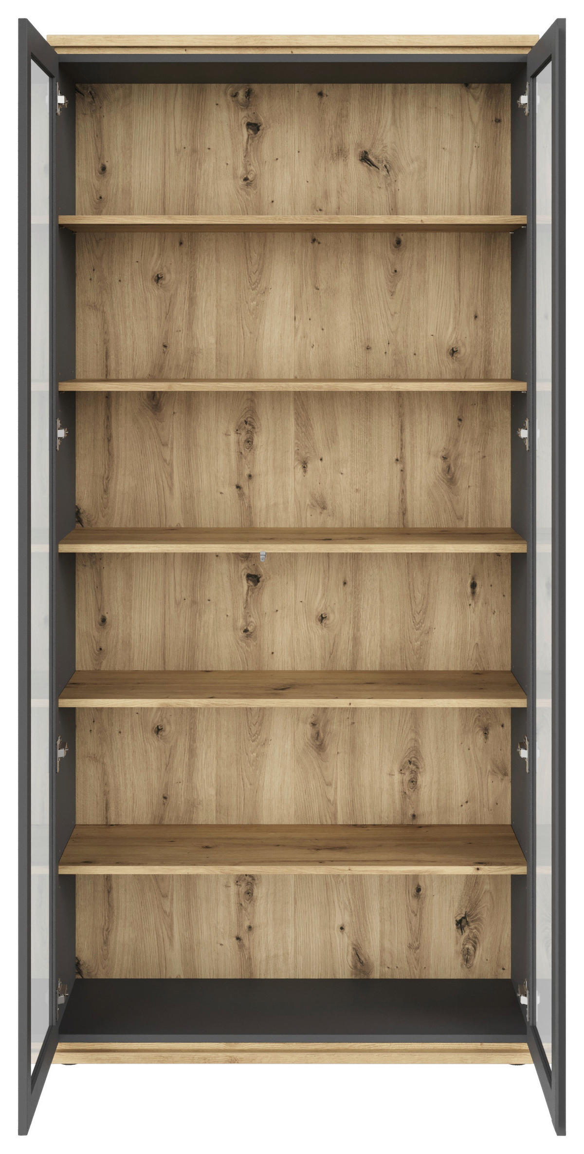 VITRINE  in Anthrazit, Eiche Artisan  - Anthrazit/Eiche Artisan, KONVENTIONELL, Holzwerkstoff (94/201/38cm) - Xora