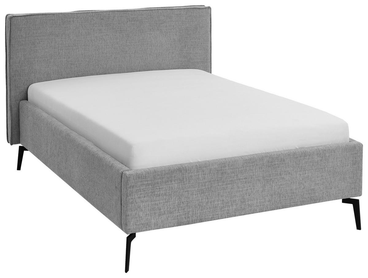 POLSTERBETT 140/200 cm  Hellgrau  - Birkefarben/Buchefarben, Design, Holz/Textil (140/200cm) - home24