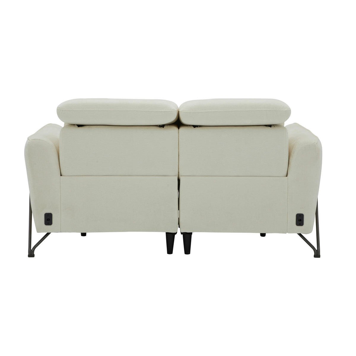 KÉTÜLÉSES KANAPÉ textil krémszínű  - krémszínű/fekete, Lifestyle, textil/fém (164/83/107/111cm) - Livetastic