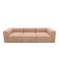 3-SITZER-SOFA Cord, Mikrofaser Rosa, Roségold  - Roségold/Schwarz, Design, Kunststoff/Textil (301/69/108cm) - MID.YOU