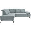 ECKSOFA Cord Hellblau  - Schwarz/Hellblau, Modern, Textil/Metall (200/272cm) - Livetastic