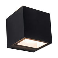 AUßENWANDLEUCHTE 8,8/8,5/8,6 cm   - Schwarz, Basics, Metall (8,8/8,5/8,6cm)