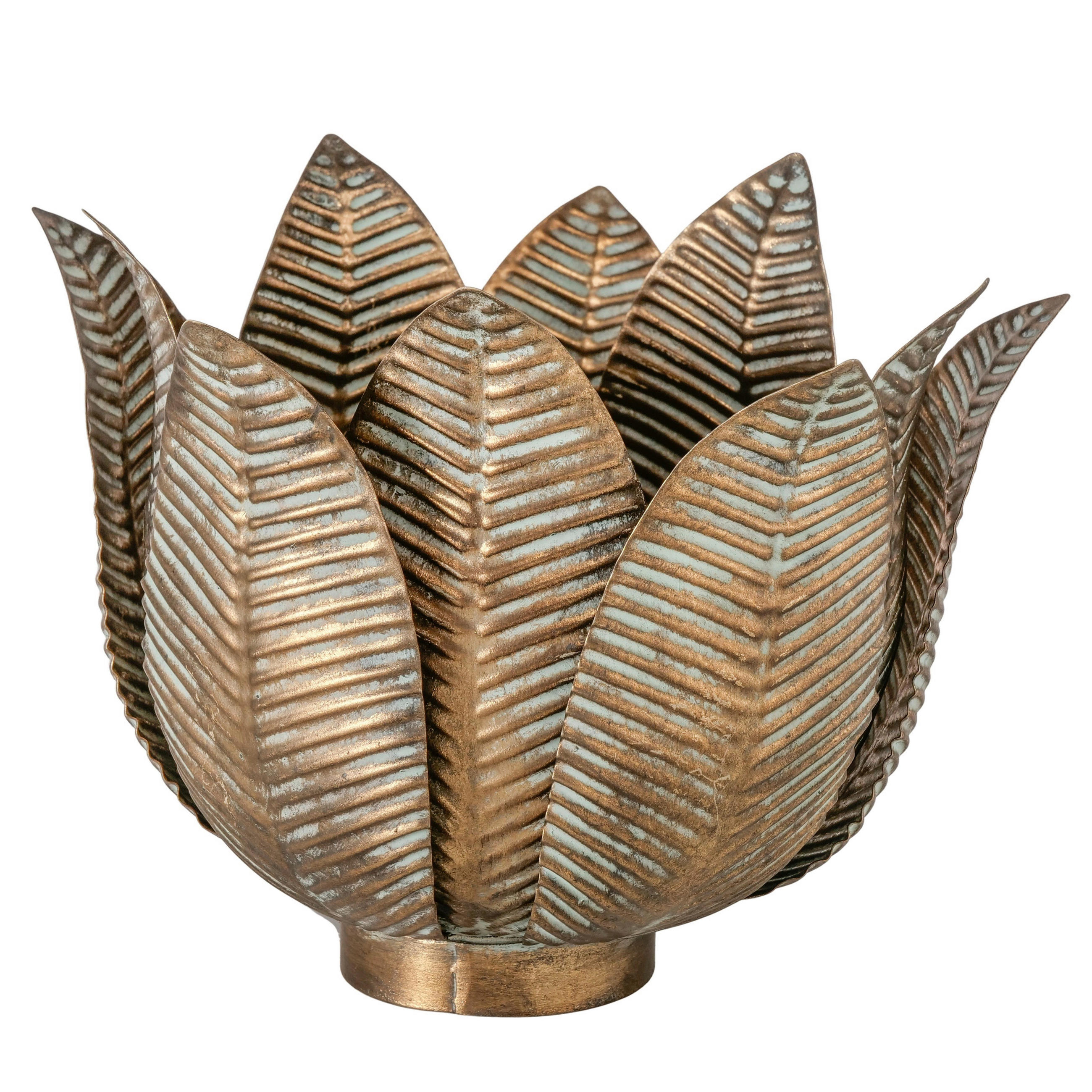 TEELICHTHALTER  - Goldfarben, Basics, Metall (27,5/27,5/21,0cm) - Boltze Home