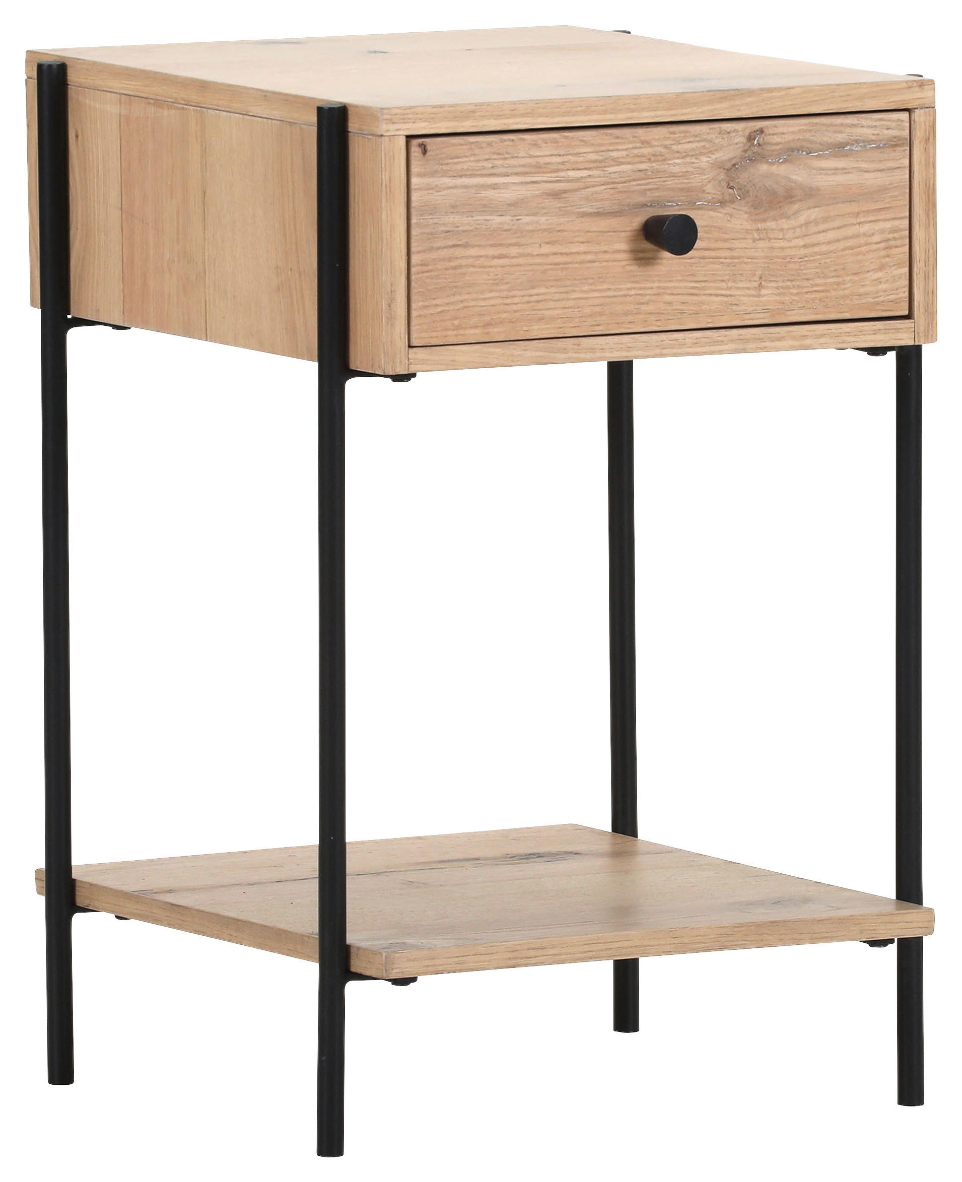 NACHTSCHRANK 40/60/40 cm Eiche furniert  - Eichefarben/Schwarz, Design, Holz/Holzwerkstoff (40/60/40cm) - Landscape