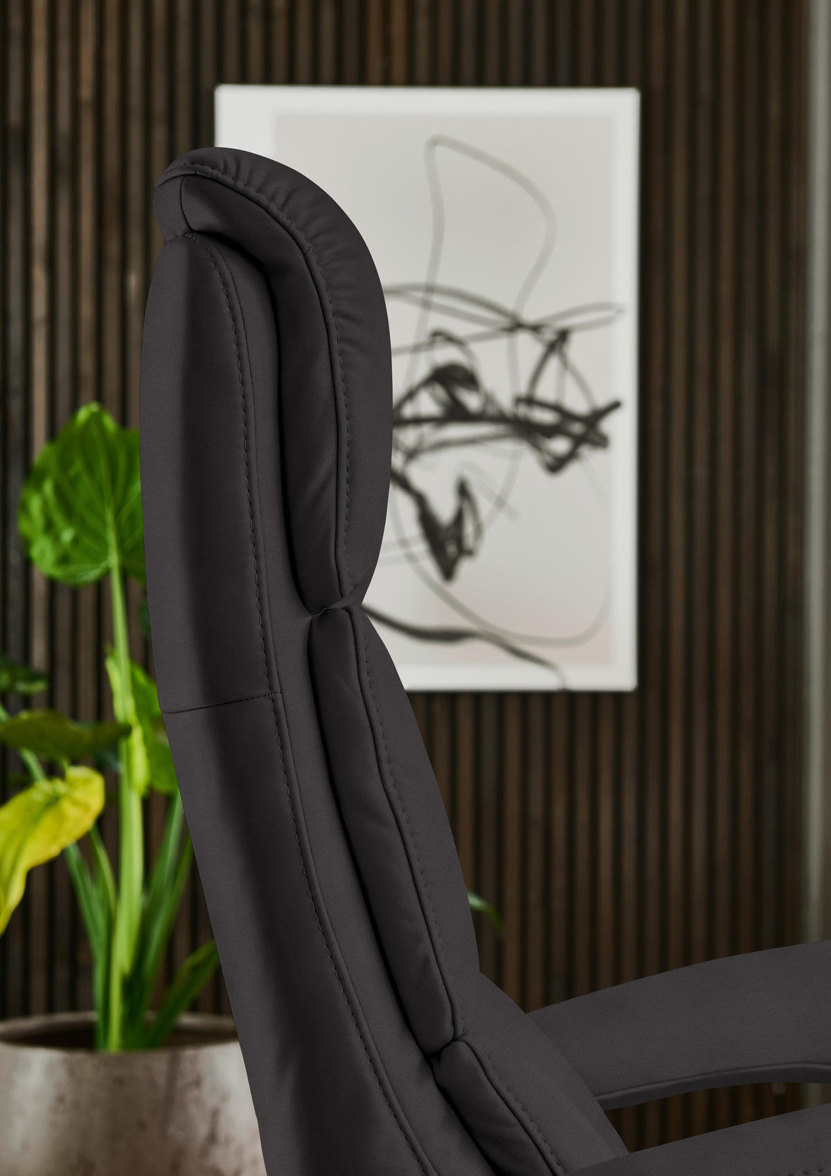 RELAXSESSEL in Leder Dunkelbraun  - Edelstahlfarben/Dunkelbraun, Design, Leder/Metall (76/119/86cm) - Dieter Knoll