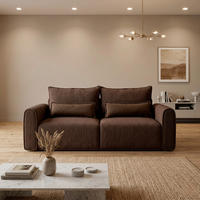 SCHLAFSOFA KIARA Bouclé Braun  inkl.  - Schwarz/Braun, Design, Kunststoff/Textil (235/100/100cm) - MID.YOU