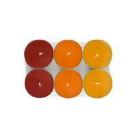 SADA ČAJOVÝCH SVIEČOK pomaranč 6 kus - oranžová/tmavooranžová, Basics, kov/parafín (5,7/1,9cm) - Ambia Home