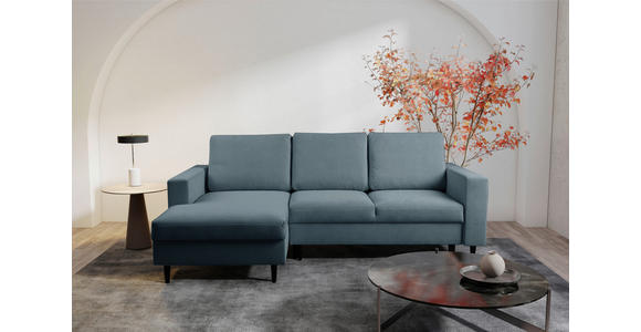 ECKSOFA  in Struktur Dunkelgrau  - Dunkelgrau/Schwarz, MODERN, Holz/Kunststoff (145/230cm) - Carryhome