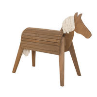 HOLZPFERD  - Teakfarben, Basics, Holz (126/105/50cm) - Roba