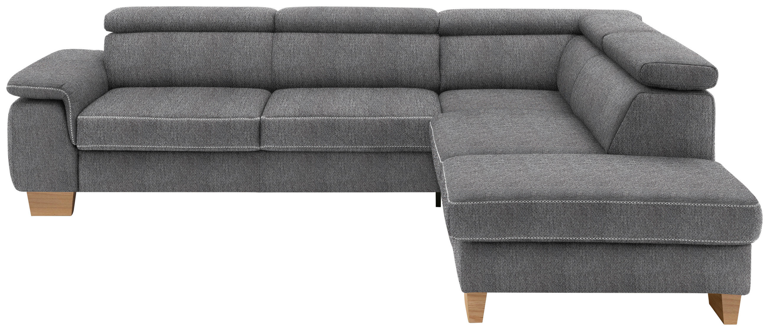 ECKSOFA  in Mikrofaser Grau  273/226 cm  - Eichefarben/Beige, Natur, Holz/Textil (273/226cm) - Beldomo System