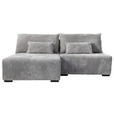 ECKSOFA  in Cord Hellgrau  146/210 cm  - Hellgrau/Schwarz, MODERN, Holz/Textil (146/210cm) - Carryhome
