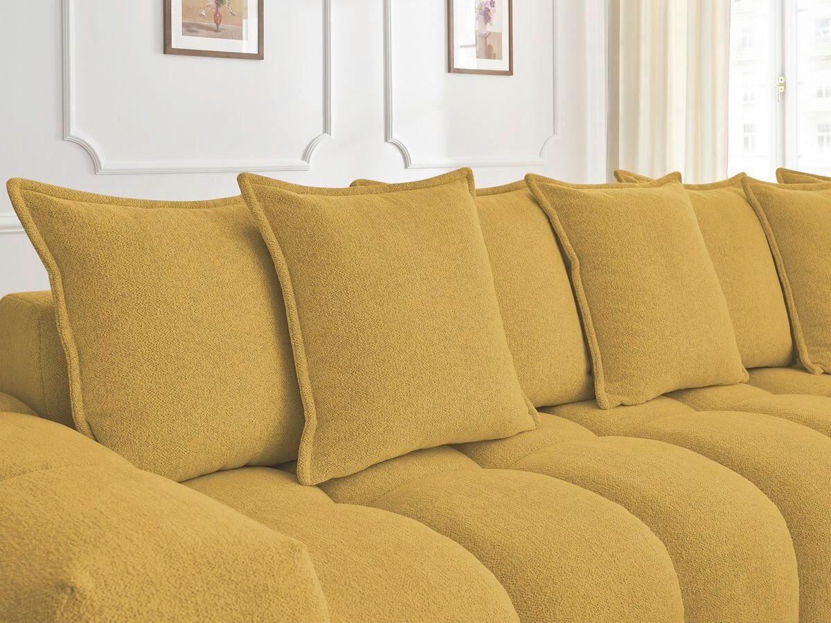 ECKSOFA Ottomane rechts  EVEREST Gelb Flachgewebe  - Gelb/Schwarz, MODERN, Kunststoff/Textil (352/210cm) - Livetastic