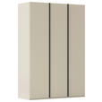 DREHTÜRENSCHRANK 151/223/61 cm,  in Champagner, 3-türig  - Champagner/Graphitfarben, Basics, Holzwerkstoff/Metall (151/223/61cm) - Novel
