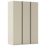 DREHTÜRENSCHRANK 151/223/61 cm,  in Champagner, 3-türig  - Champagner/Graphitfarben, Basics, Holzwerkstoff/Metall (151/223/61cm) - Novel