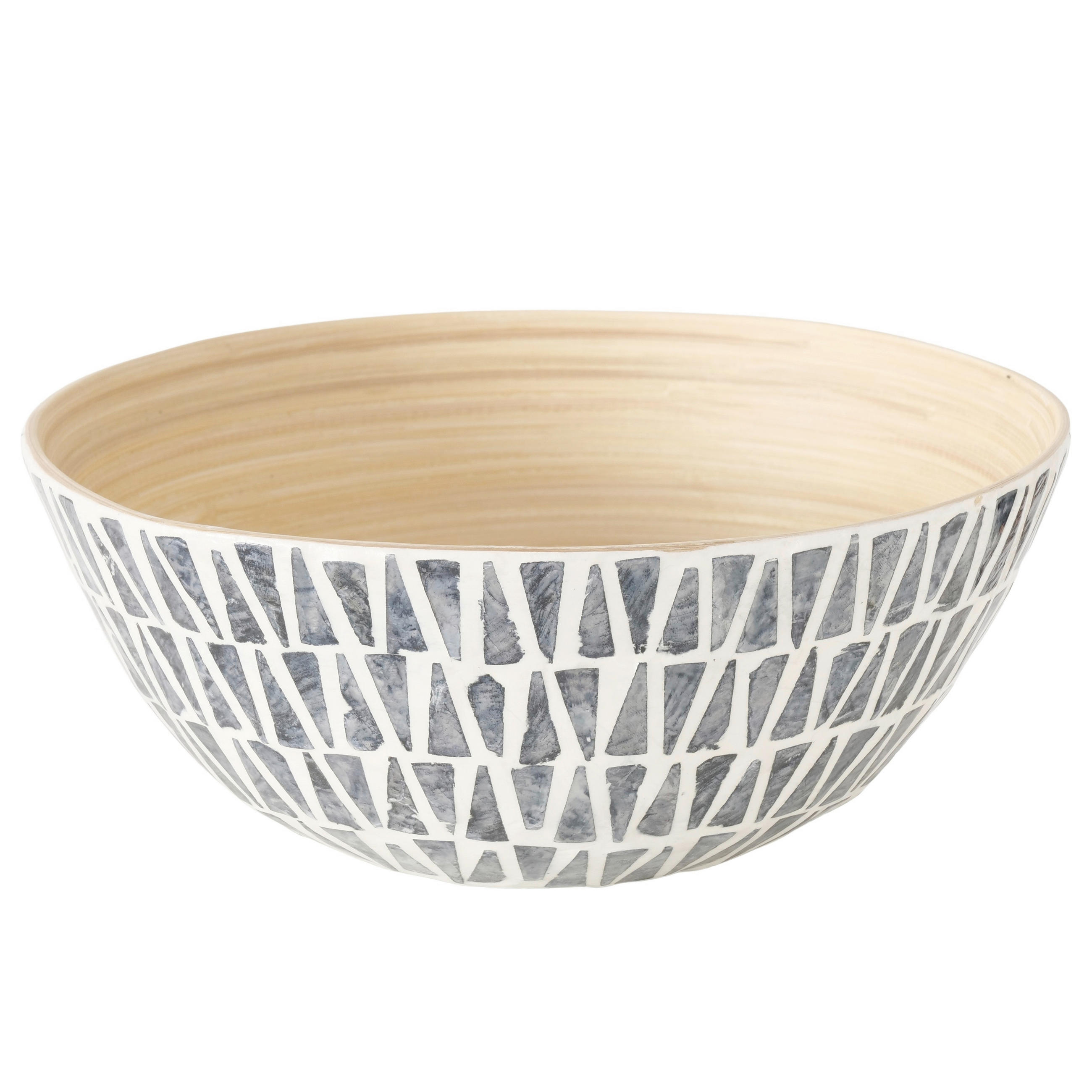 SCHALE   - Dunkelgrau/Creme, Basics, Naturmaterialien/Holz (28/11cm) - Boltze Home