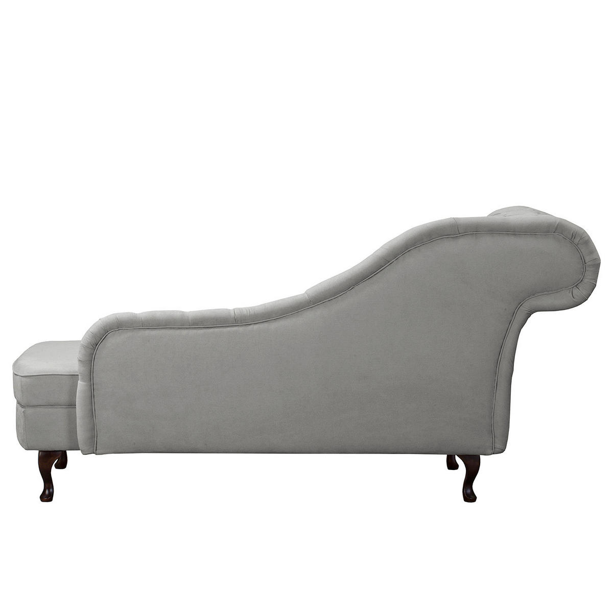 RÉCAMIERE Mikrofaser Grau  - Braun/Grau, Design, Holz/Textil (185/93/75cm) - Livetastic