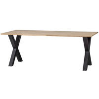 ESSTISCH in Holz 200/90/75 cm  - Eichefarben/Schwarz, Design, Holz/Metall (200/90/75cm) - Livetastic