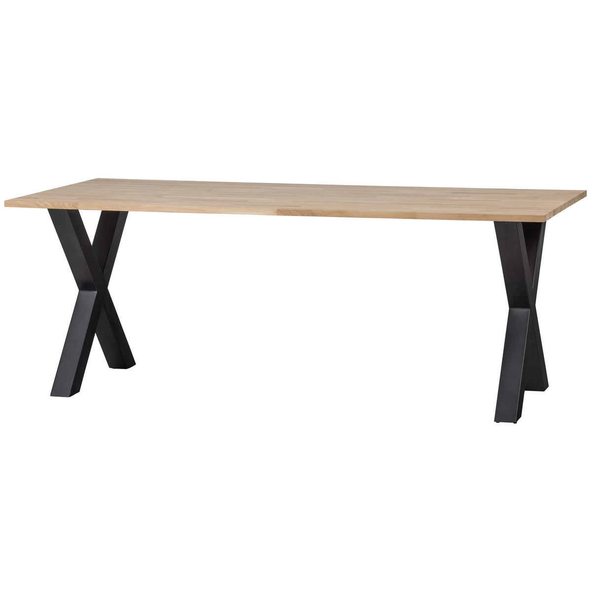 ESSTISCH in Holz 200/90/75 cm  - Eichefarben/Schwarz, Design, Holz/Metall (200/90/75cm) - Livetastic