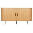 SIDEBOARD 140/76/40 cm  - Eichefarben/Schwarz, Design, Holzwerkstoff/Metall (140/76/40cm) - Xora