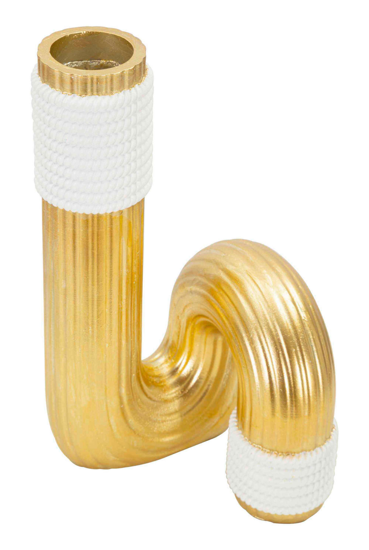 Vase Bann Big  - Goldfarben/Weiß, Basics, Kunststoff (14.5/25/13cm)