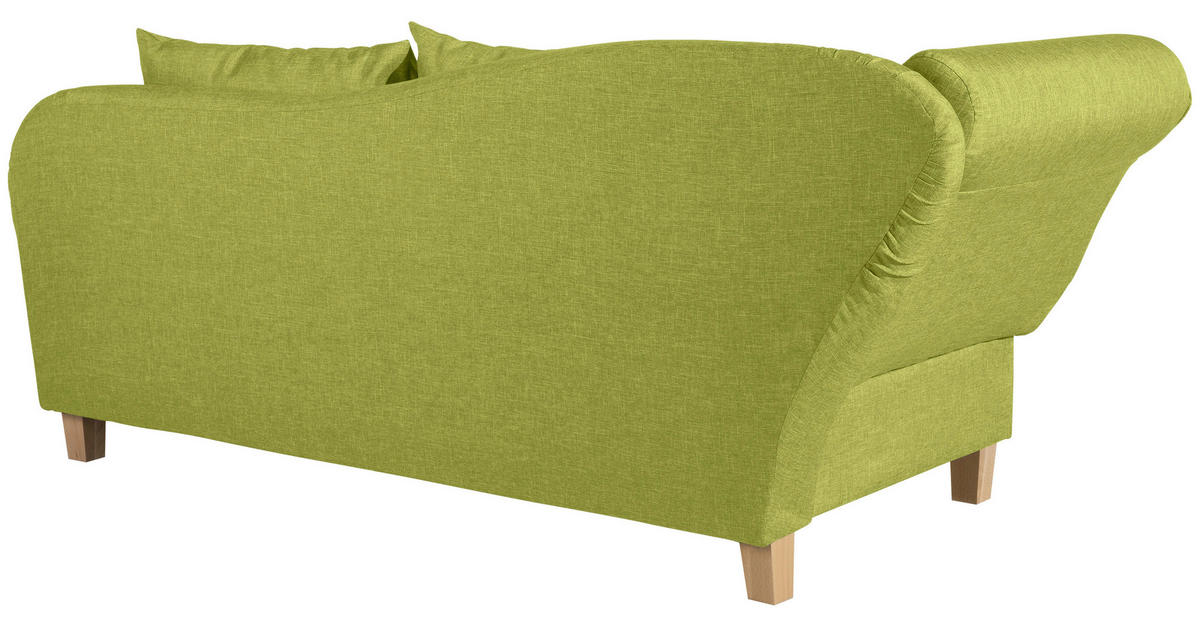 RÉCAMIERE in Flachgewebe Hellgrün  - Buchefarben/Hellgrün, Design, Holz/Textil (190/88/82cm) - Max Winzer