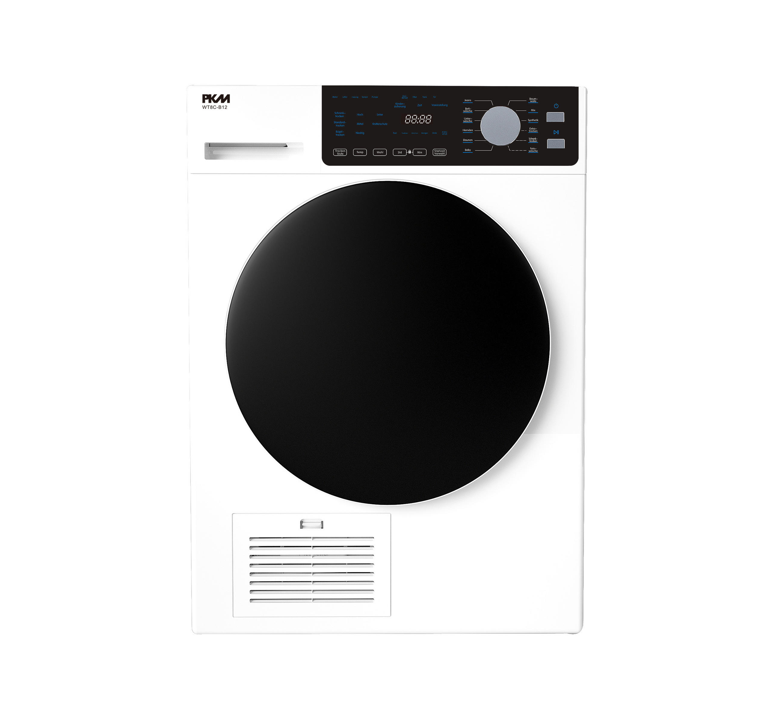 WASCHTROCKNER WT8C-B12  - Weiss/Schwarz, Basics, Kunststoff/Metall (60/83/66cm) - PKM