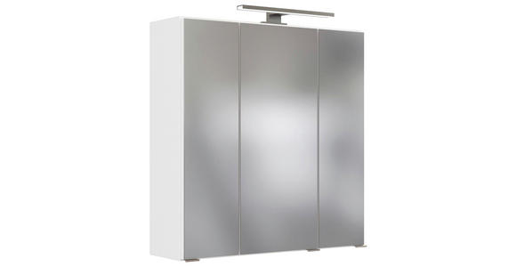 SPIEGELSCHRANK 60/66/20 cm - Edelstahlfarben/Weiß, KONVENTIONELL, Glas/Holzwerkstoff (60/66/20cm) - Xora