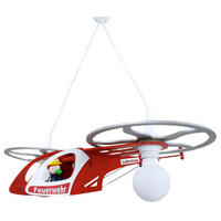 KINDERHÄNGELEUCHTE Heli Feuerwehr Fred 60/15/40 cm   - Rot/Silberfarben, LIFESTYLE, Holz (60/15/40cm)