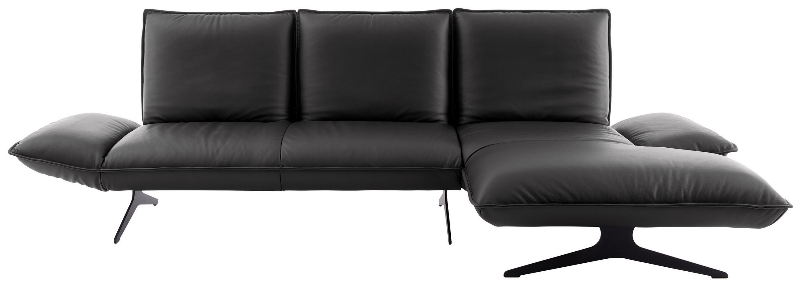 ECKSOFA  in Echtleder Anthrazit  275/167 cm  - Anthrazit/Schwarz, Design, Leder/Metall (275/167cm) - Koinor