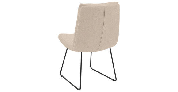 STUHL - Sandfarben/Schwarz, Design, Textil/Metall (50/90/68cm) - Valnatura