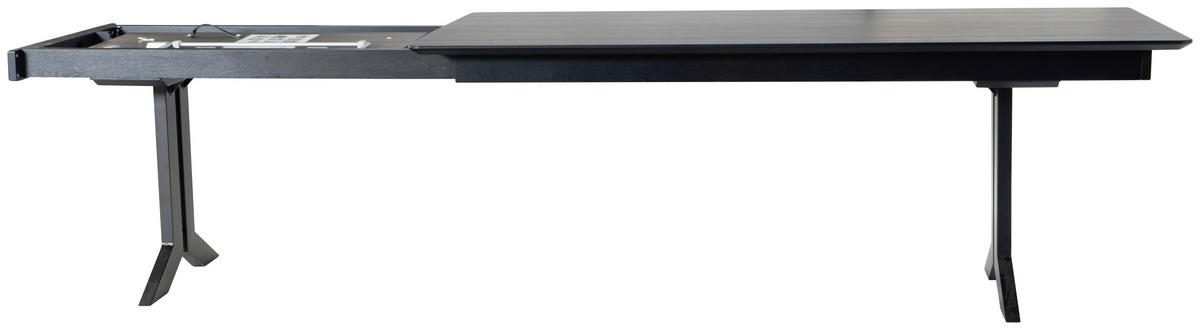 ESSTISCH in Metall, Kunststoff 200-300/100/76 cm  - Schwarz, Konventionell, Kunststoff/Metall (200-300/100/76cm) - Moderano