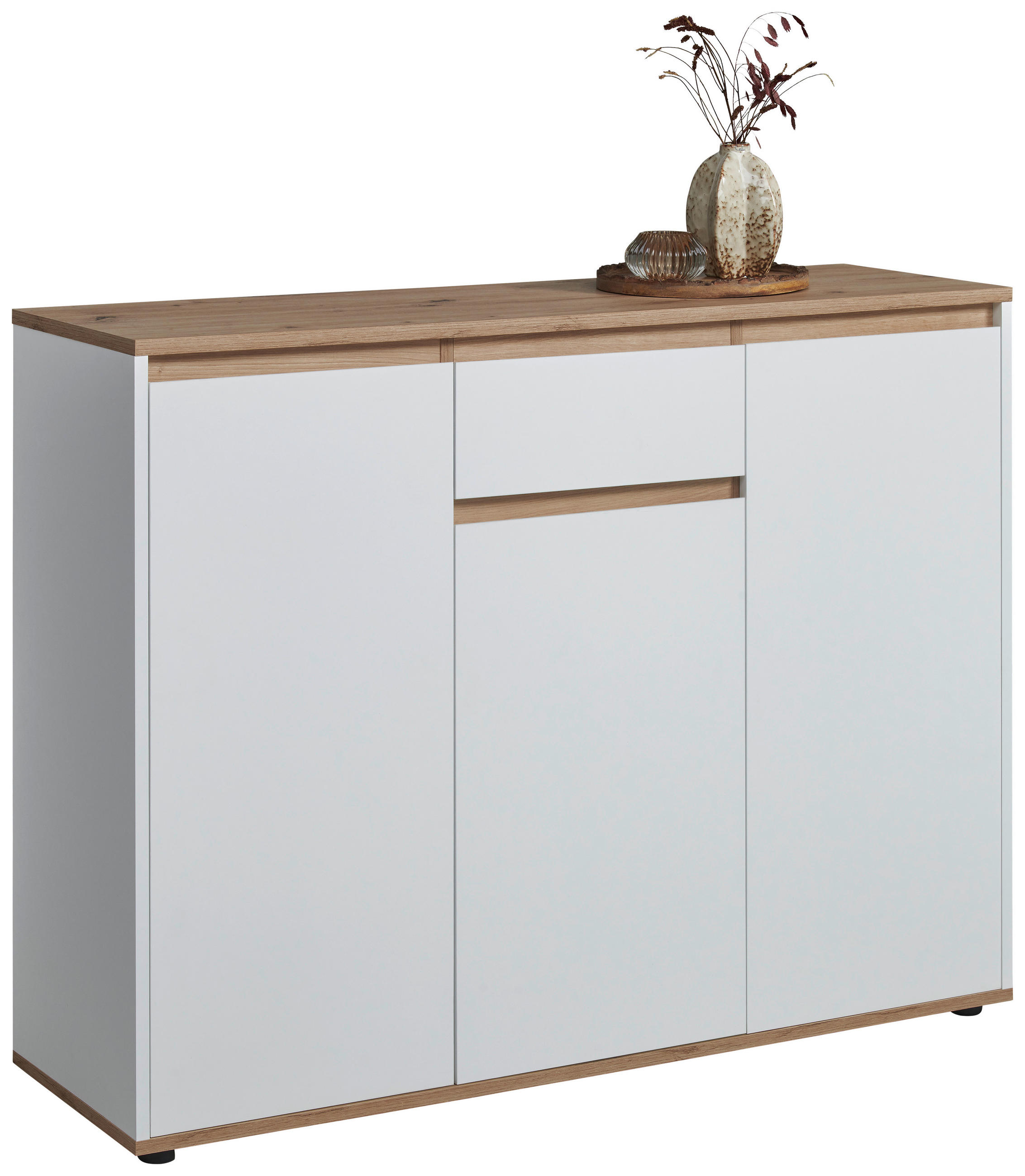 SIDEBOARD  120/93/38 cm 1 Schublade(n)  - Schwarz/Weiß, MODERN, Holzwerkstoff/Kunststoff (120/93/38cm) - Carryhome